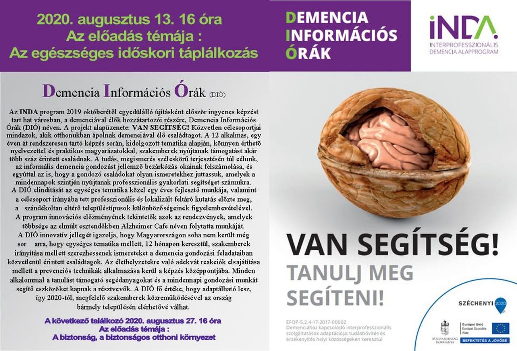 Egészséges táplálkozás időskorban - szakemberek segítenek a családoknak